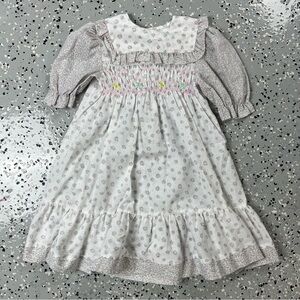 VTG Princess Anne Floral Smocked Girls Dress